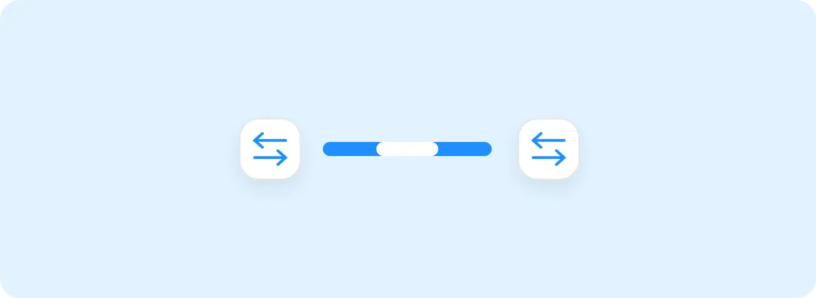 Two arrows closing in on a narrowing gap